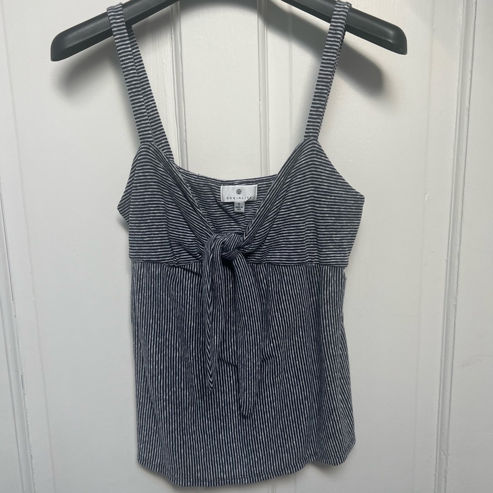 Sweetheart blue and white tank